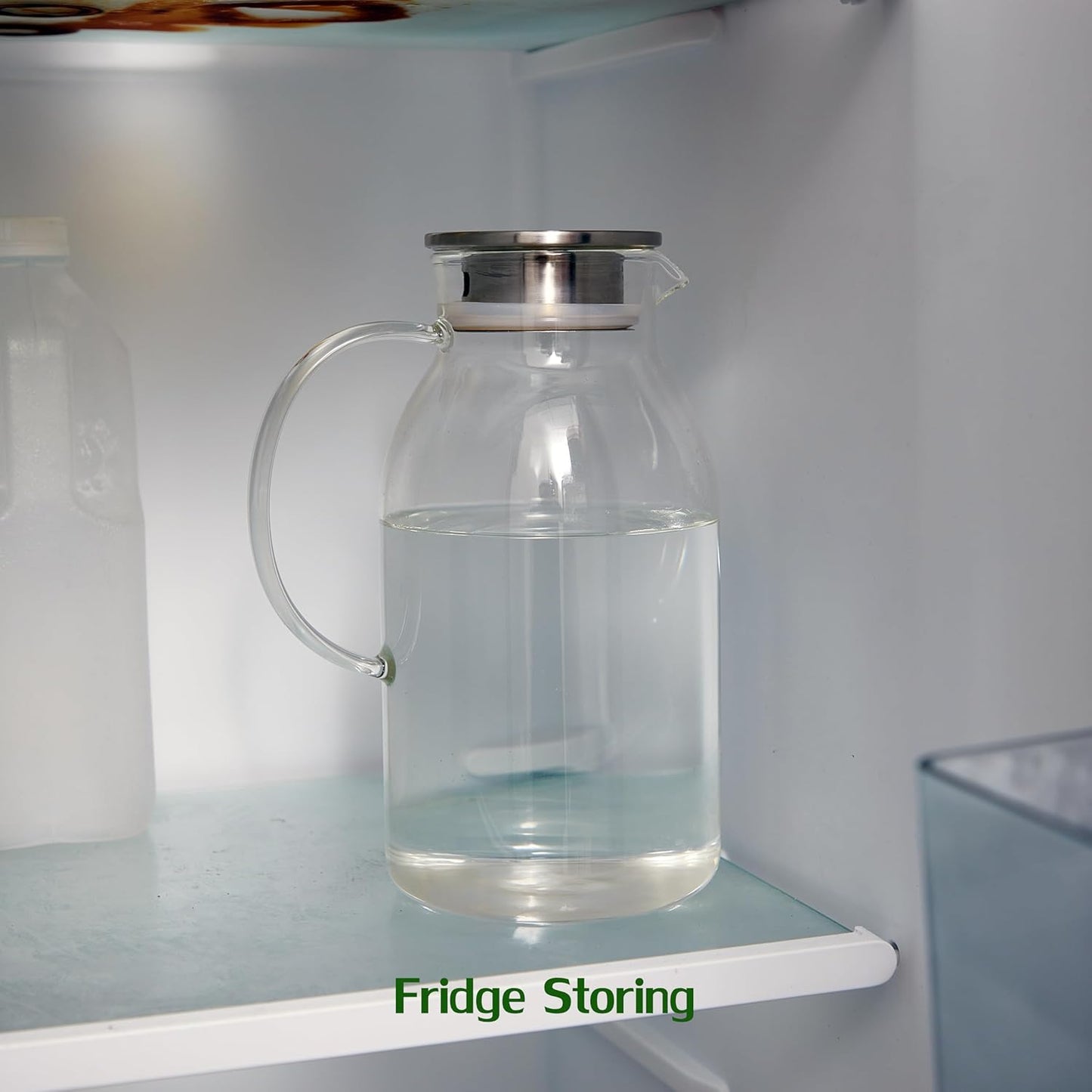 Karafu 81 Ounces/2.4 Liter Glass Pitcher with Lid, Heat-resistant Water Jug for Hot/Cold Water, Ice Tea and Juice Beverage