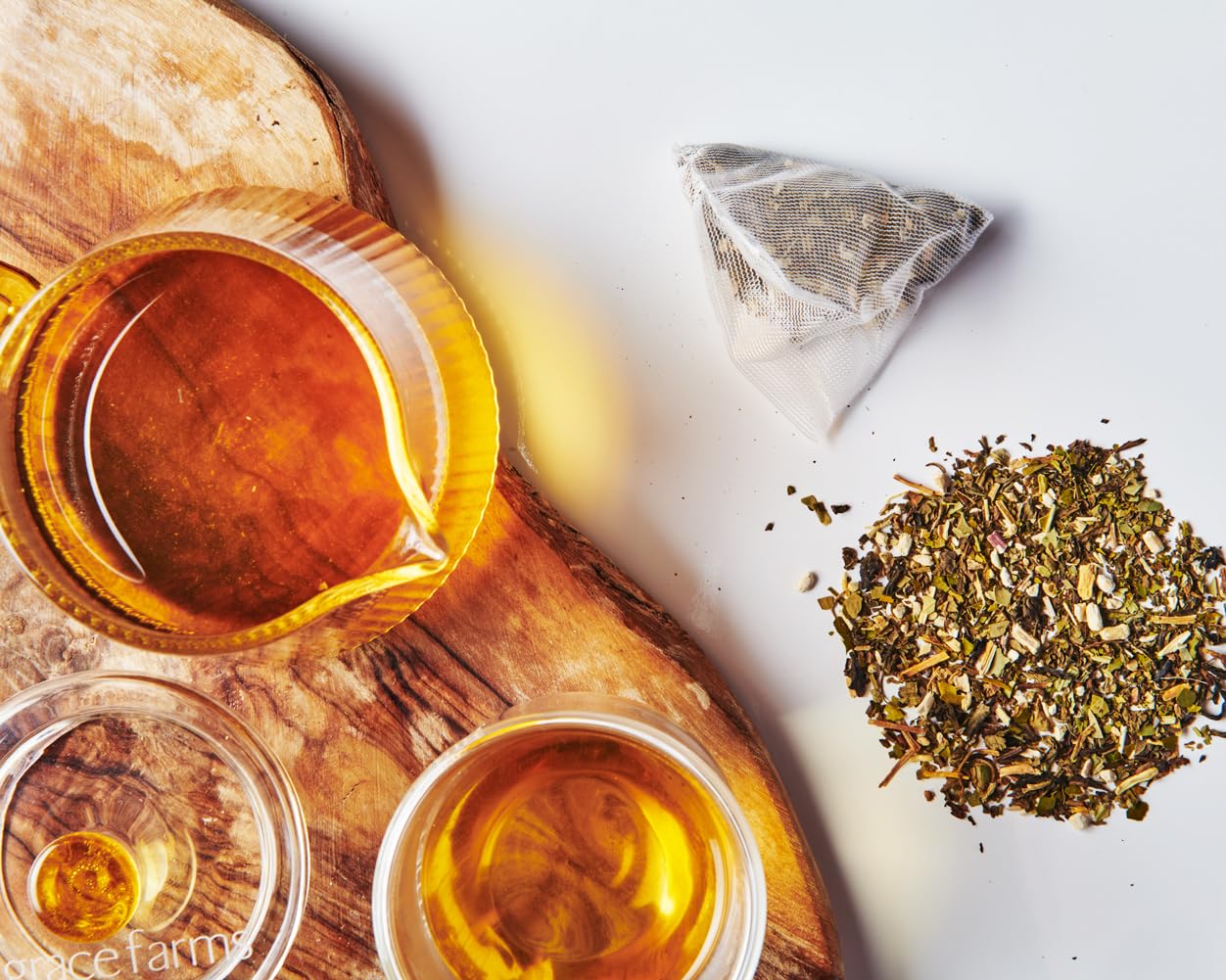 Grace Farms REVIVE Wellness Organic Tea Blend (100 Enveloped Pyramid Sachets w/ String & Tag) | Yerba Mate, Green Tea, & Adaptogens | Natural Energy Coffee Replacement | Fairtrade & Kosher | Gives Back 100% of Profits