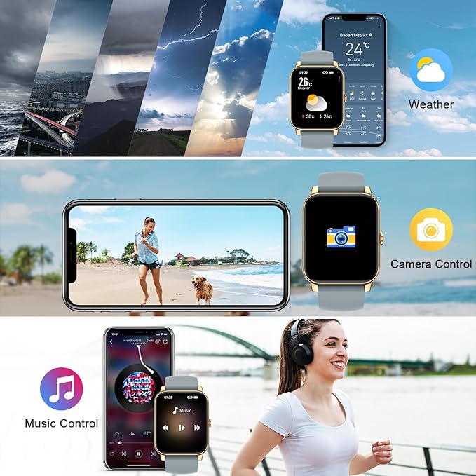 Smart Watch for Men Fitness Tracker: Smart Watches for Men Digital Womens Watches Make/Answer Call Waterproof Running Smartwatch Android Phone iPhone Samsung Compatible Heart Rate Monitor