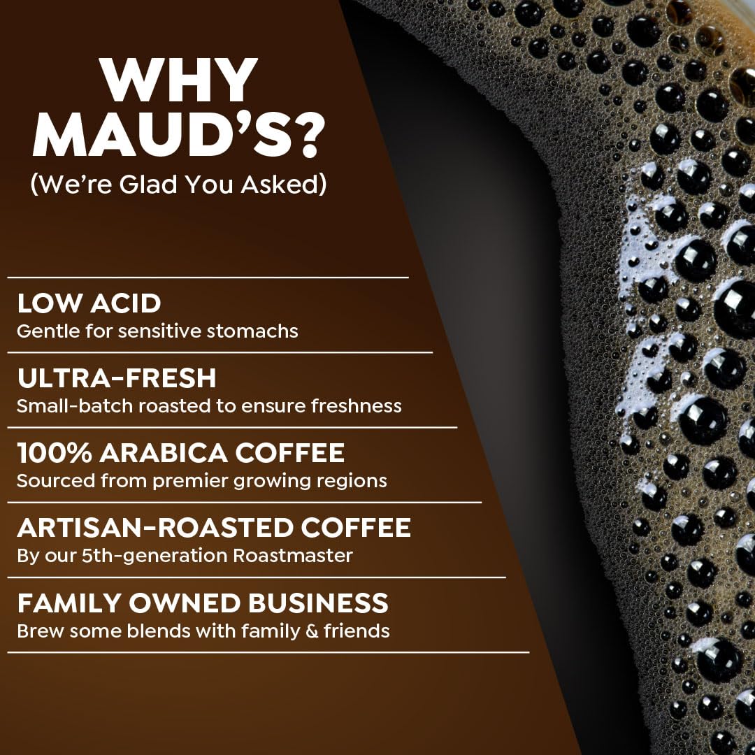 Maud's Dark Roast Coffee Pods, 200ct, Recyclable Single Serve Pods – 100% Arabica Coffee, Compatible with Keurig K Cups Maker