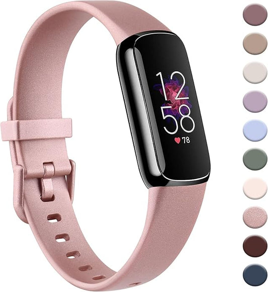 AK Sport Band Compatible with Fitbit Luxe Bands for Women Men, Soft Silicone Replacement Sport Straps Wristbands for Fitbit Luxe Fitness and Wellness Tracker