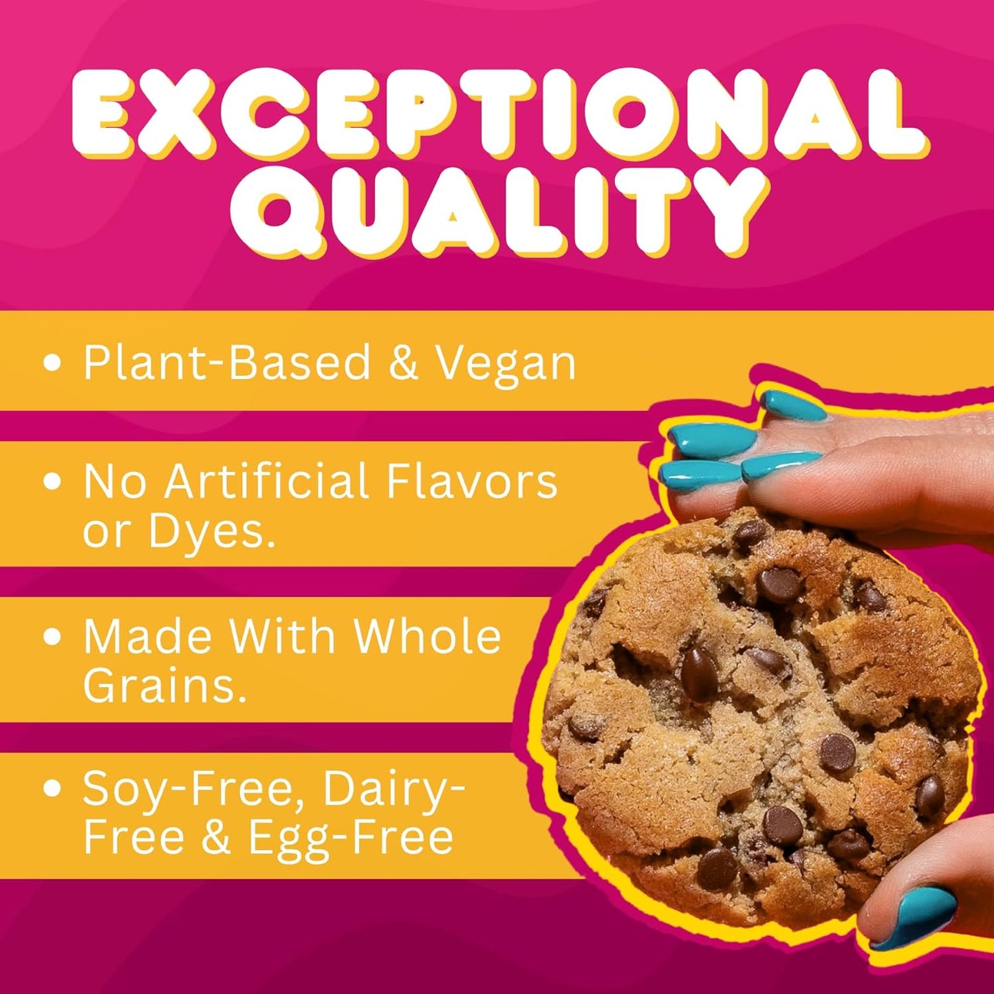 Whoa Dough Ready to Bake Cookie Dough Chocolate Chip – Certified Non-GMO, Kosher, Gluten Free – Plant-Based Snack Dough Made with Real Ingredients – 6 Pack