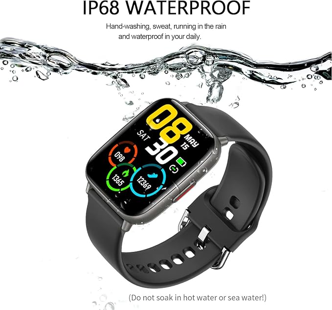 Smart Watch for Men Women Fitness Tracker with Heart Rate Sleep Monitor Step Tracker IP68 Waterproof Pedometer 24 Sport Modes Smartwatch for Android iOS Phones