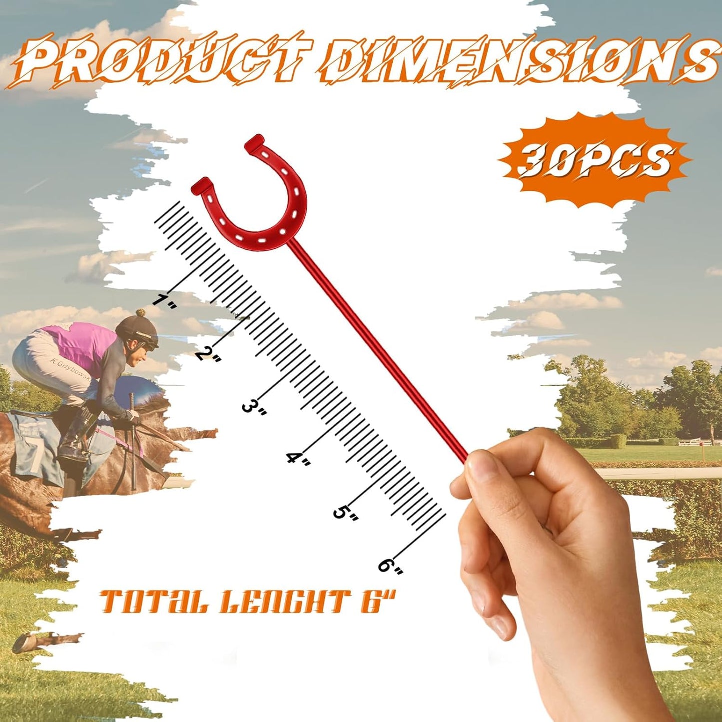 6 Inch Derby Drink Plastic Stirrers Swizzle Sticks for Cocktails Coffee Reusable U Shaped Horseshoe Drink Stirrers for Coffee Beverage Party Bar Weddings Events(Black,red,30 Pcs)