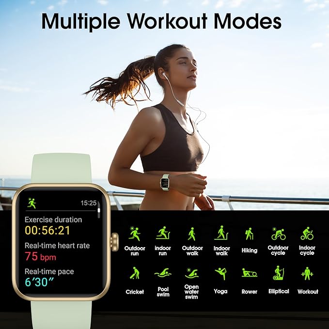 Smart Watch for Women Men, Fitness Tracker Watch with Heart Rate Monitor, Sleep, 5ATM Waterproof Smartwatch Sports Watch Compatible with Android iOS Phones Step Calories Counter