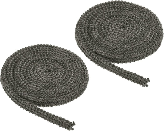 PATIKIL Wood Stove Gasket, 2Pcs 3/8" x 1/8" x 118" Flat Graphite Fiberglass High-Temperature Resistance Seal Rope for Stoves Fireplace Door, Black