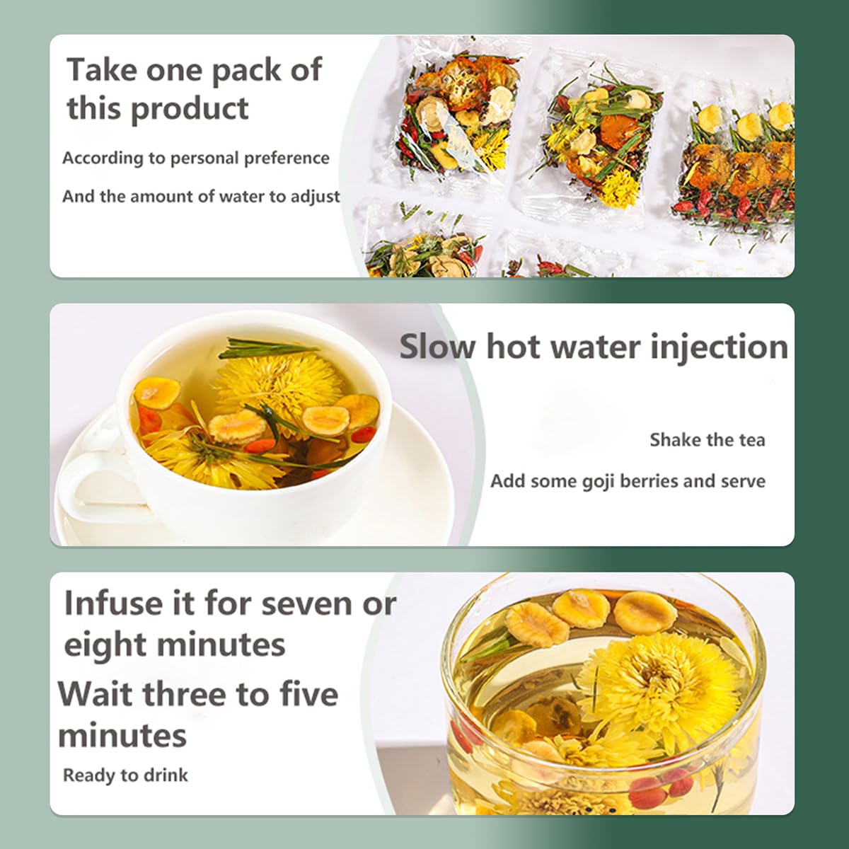 Dandelion Wolfberry Tea - Kidneys & Liver Health Tea, Seven Herbal Ingredients Natural Blend, Dandelion Chinese Wolfberry Tea Bags Organic 120g/12PC (2Bag(24Pcs))