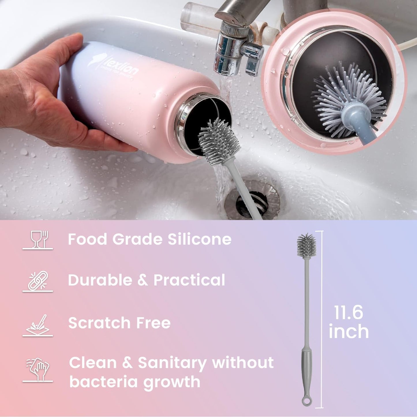 Lexlion Tea Infuser Bottle - Fruit Infuser Water Bottle 32 Oz, Triple Walled Insulated Stainless Steel, Thermal Leaf Infusion, Silicone Sleeve, 3 Lids Leakproof, Metal Mug Gallon