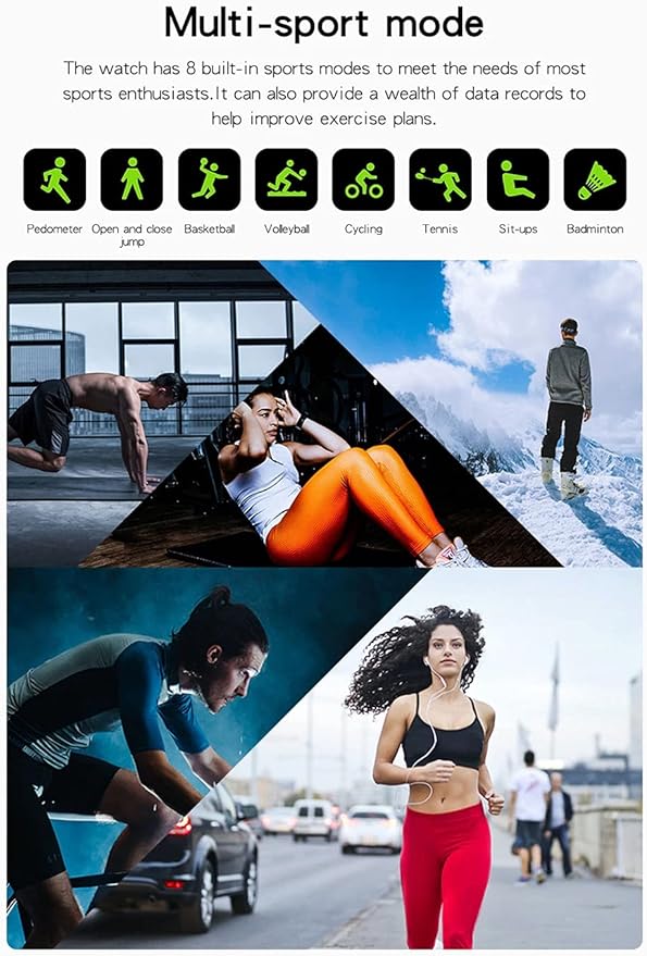Smart Watch for Men Women for Android iOS Phones Compatible with iPhone, HCHLQL Smartwatches Fitness Tracker with Call/SMS/Heart Rate/Blood Oxygen Monitor/Pedometer/Nylon Sport Bands (Navy Blue)