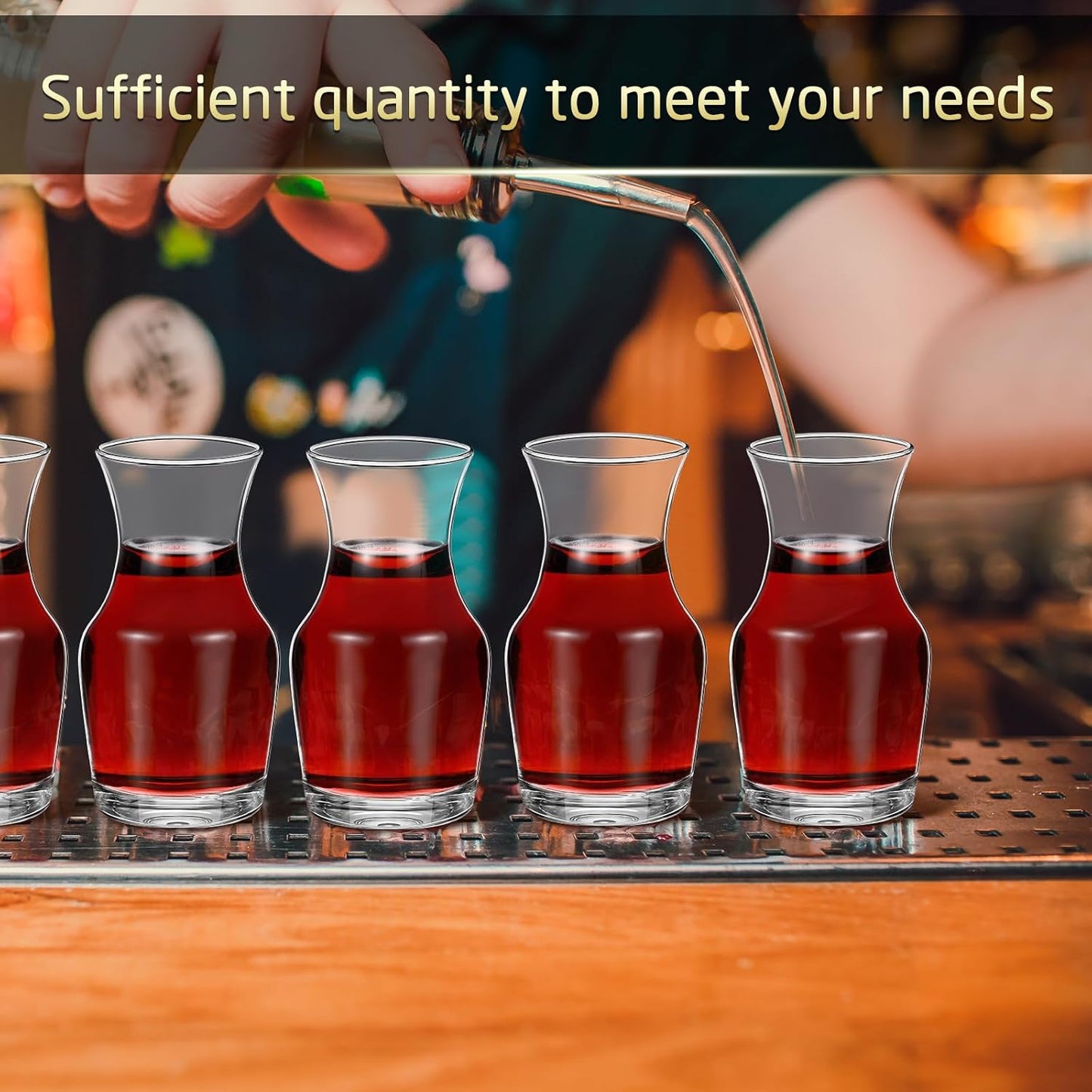 36 Pack Single Serving Wine Carafe Glass Small Mini Carafe Individual Wine Refill Decanter for Dinner Parties Tastings Bars Restaurants (6.5 oz)