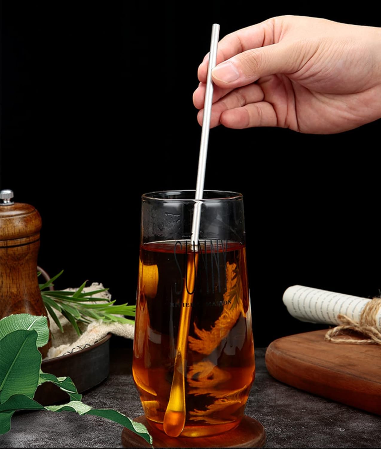 6 Pcs Coffee Stirrers, 3 Sizes Reusable Coffee Stir Sticks (5'', 6.3'', 8.7''), Stainless Steel Stirring Spoons for Espresso & Iced Tea, Silver