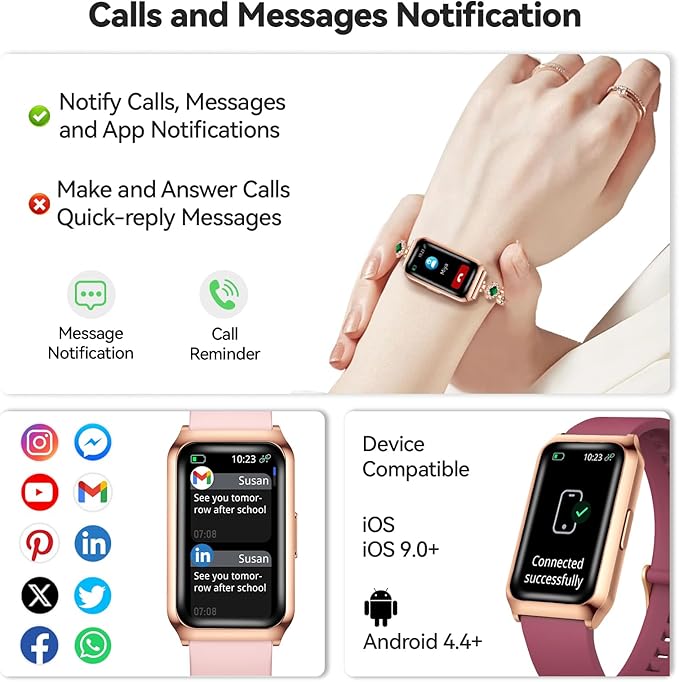 Smart Watches for Women,Fitness Tracker Watches with Sleep Monitor/Heart Rate/Blood Oxygen,IP68 Waterproof FitnessTracker with Long Battery Life,Excellent Appearance Design for Android/iOS Phones