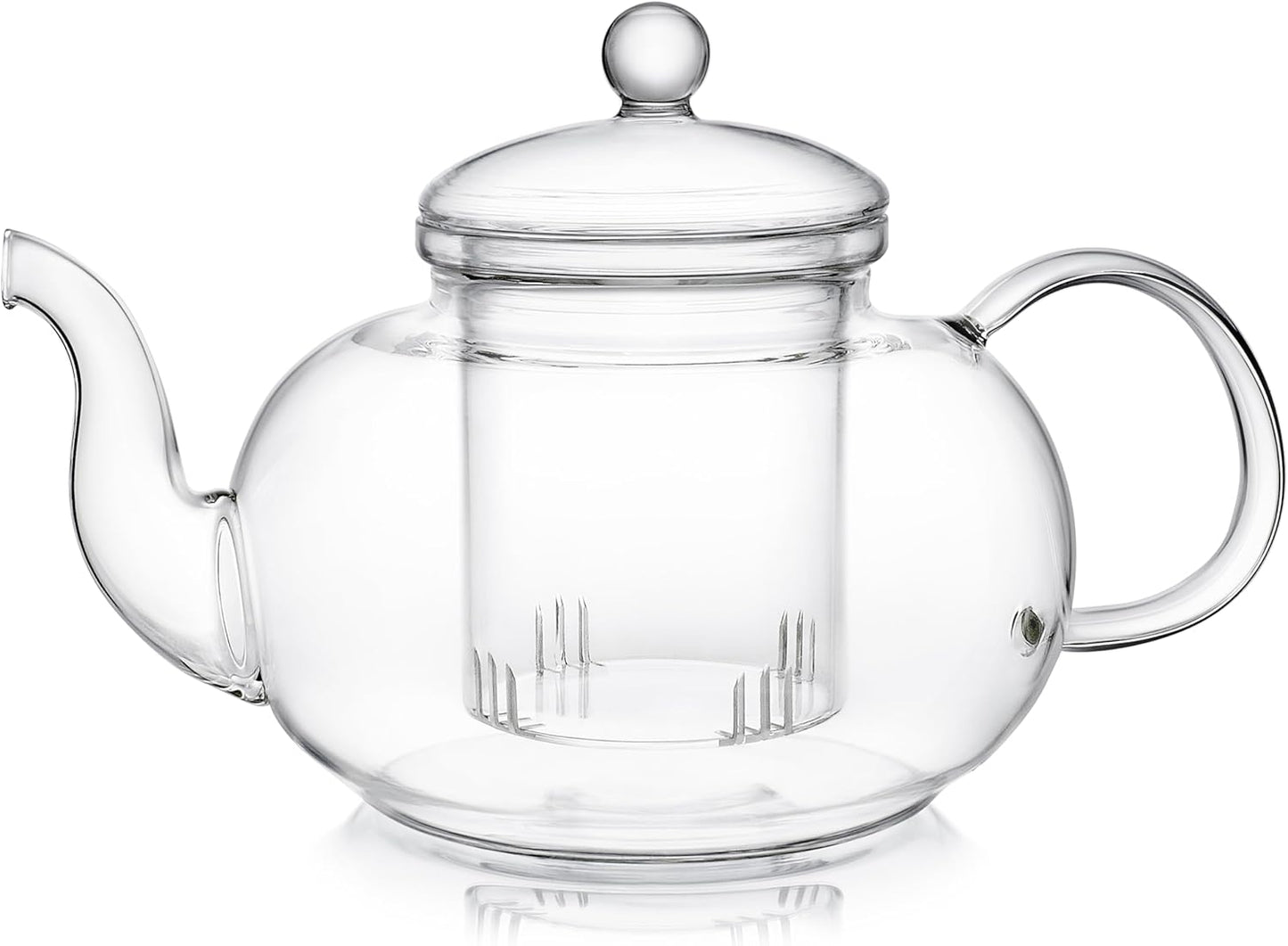 Teabloom Blossoms Glass Teapot – Stovetop and Microwave Safe Borosilicate Glass Teapot with Removable Loose Tea Glass Infuser (32 Oz) - Tea Purist's Choice