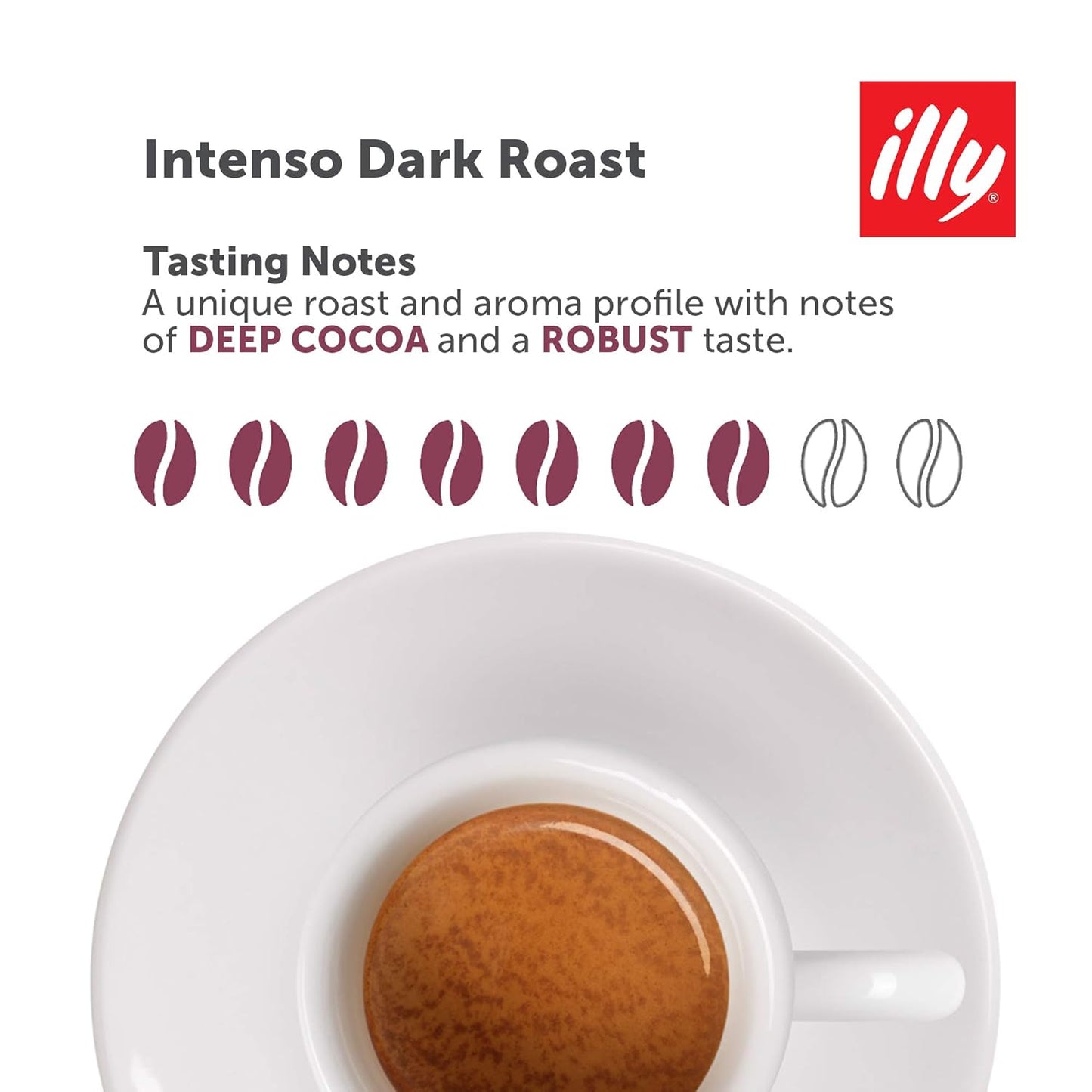 illy Ground Coffee Moka - 100% Arabica Flavored Coffee Ground - Rich Aromatic Coffee Grounds Profile – Intenso Dark Roast – Warm Notes of Cocoa & Dried Fruit - No Preservatives – 8.8 Ounce, 6 Pack