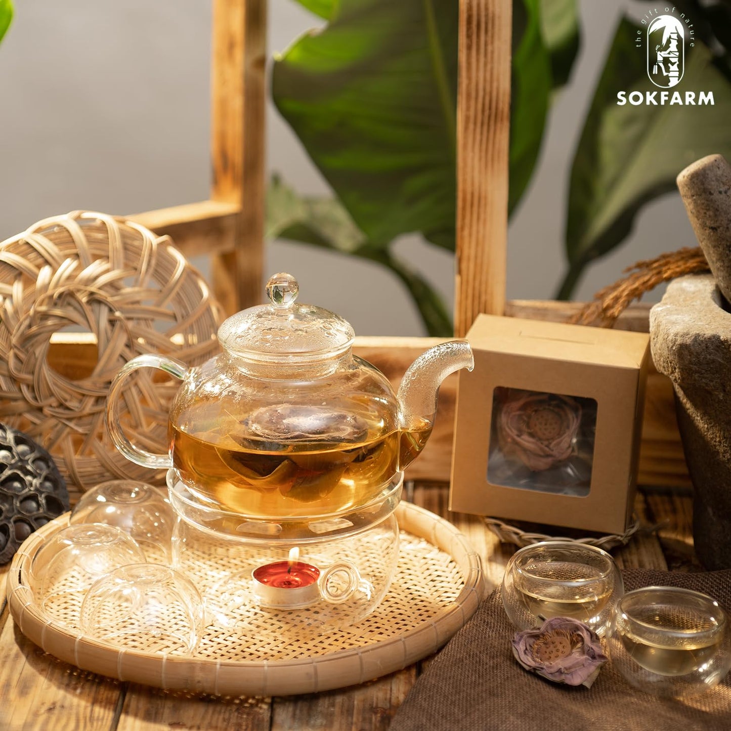 Lotus Flower Tea Bloom Flowering Teas, Dried Whole Blooming Tea Flowers, Blue Dried Flowers Flor De Loto, Delicious Intense Flavor, No Caffeine, Low Calorie (4 Flower Blooms)