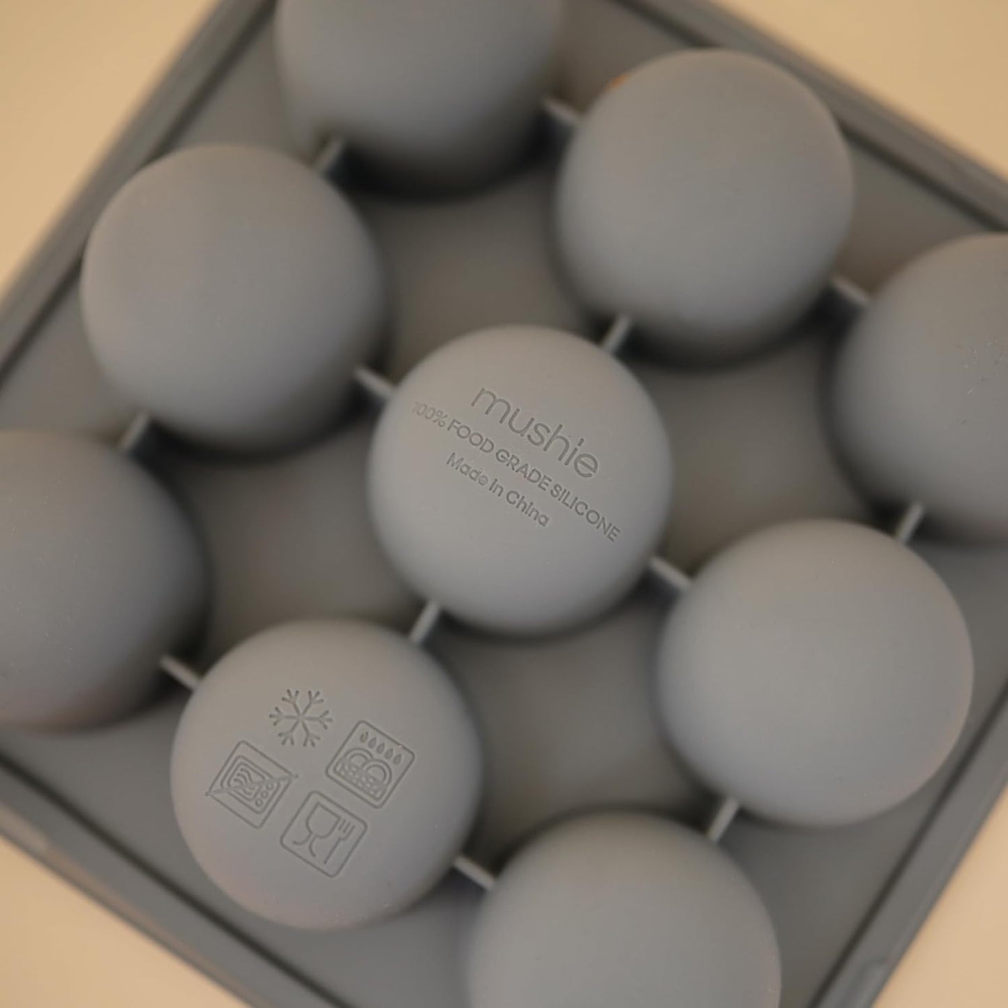 mushie Silicone Baby Food Freezer Tray with Lid | 9 Cups x 1.5oz | BPA Free Storage Container (Tradewinds)