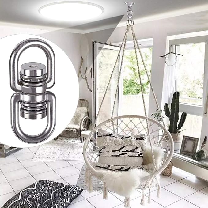 SELEWARE Bearing Swing Swivel, 360° Rotational Device Hanging Accessory for Web Tree Swing, Hammock Chair, Climbing Rope, Aerial Yoga, Kids Swing Swivel,Hold Up to 1200LB