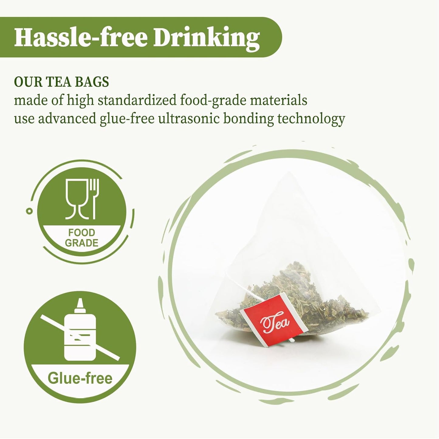 FullChea - Lemon Balm Tea Bag, 40 Teabags, 1.5g/bag - Premium Lemon Balm Herb - Melissa Officinalis - Non-GMO - Caffeine-free - Promotes Relaxation & Support Digestion, 40.0 Count