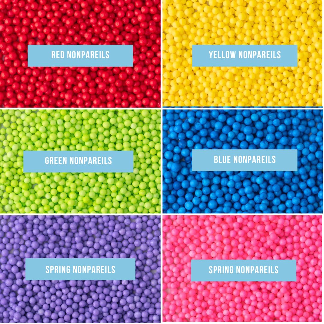 Sweets Indeed Sprinkles, Edible Sprinkle Mix, Perfect for Cake Decorations, Baking, Ice Cream, Cookies, Cupcake Topper (Rainbow Nonpareils)