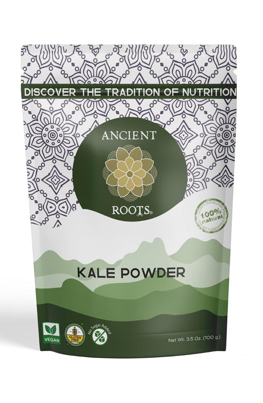 Ancient Roots Kale Powder - All-natural Vegetable Powder, No Sugar Added, No Preservatives, Supports Heart Health, Natural Source of Fiber - 3.5 ounces (20 servings)