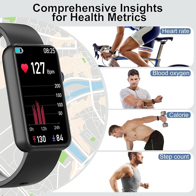 Smart Watch Health Fitness Tracker Watch for Women Men with Heart Rate Blood Oxygen Monitor Sleep Tracker 100+ Exercise Modes