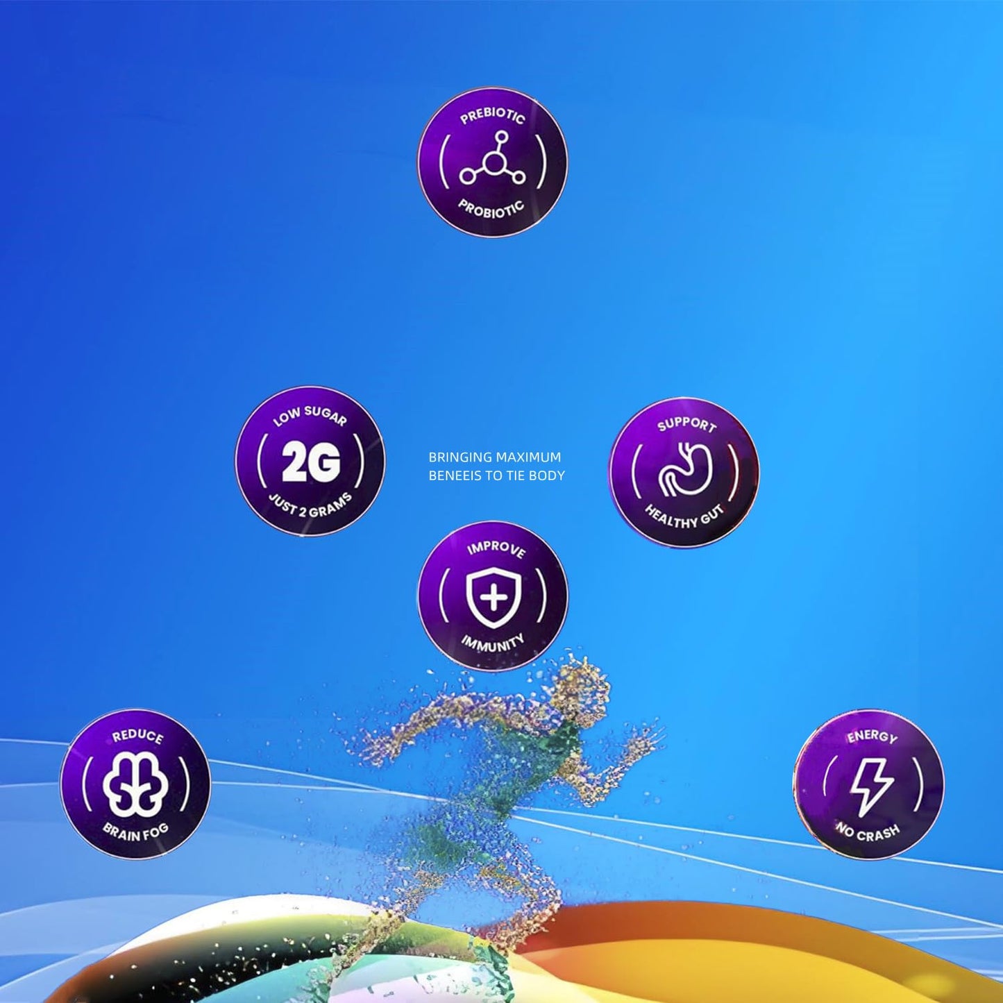 Yerba Mate Instant Tea 3-in-1 Super Drink Mix - Natural Extract， Boost Energy, Focus, Immunity & Gut Health .（30 Servings）