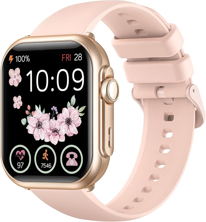 Smart Watches for Women Fitness Trackers: Smart watch with 1000mAh 100 Day Battery Life Bluetooth Call Heart Rate Blood Pressure SpO2 Sleep Monitor 120+ Sports 5ATM Pedometer for iPhone Android Phones