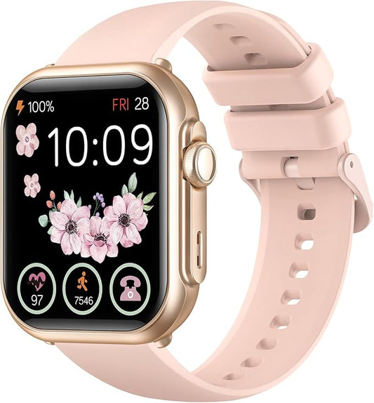 Smart Watches for Women Fitness Trackers: Smart watch with 1000mAh 100 Day Battery Life Bluetooth Call Heart Rate Blood Pressure SpO2 Sleep Monitor 120+ Sports 5ATM Pedometer for iPhone Android Phones