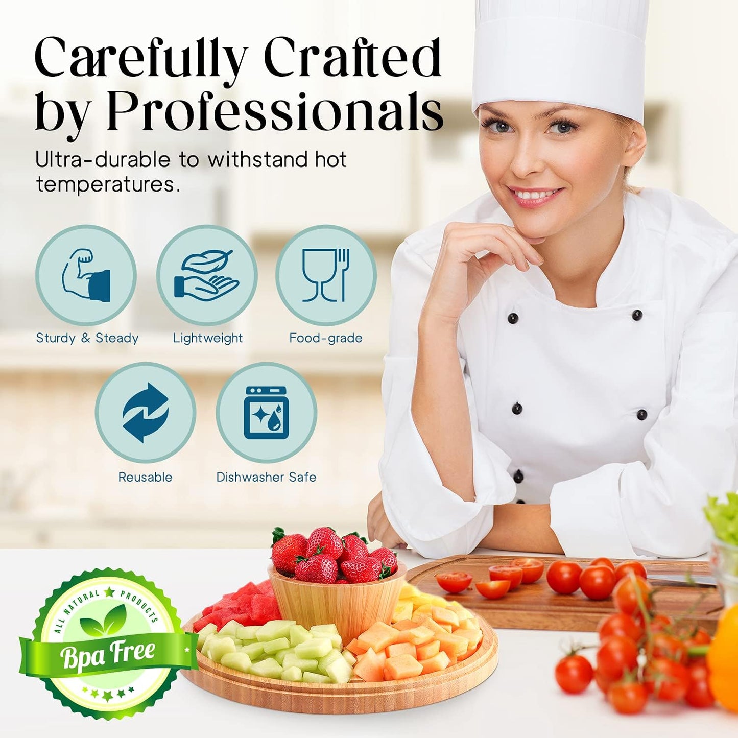 Homeries Bamboo Cake Stand with Lid, Cake Plate, (6 in 1) Multi-Functional Serving Platter, Large Cake Stand with Dome, Cake Display Stand with lid & Cake Dome - Use as Cake Holder, Cake Cover