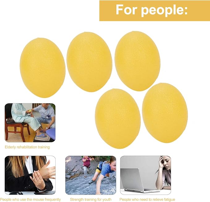 Sonew 5pcs Silicone Grip Ball Egg-Shaped Wrist Exercise