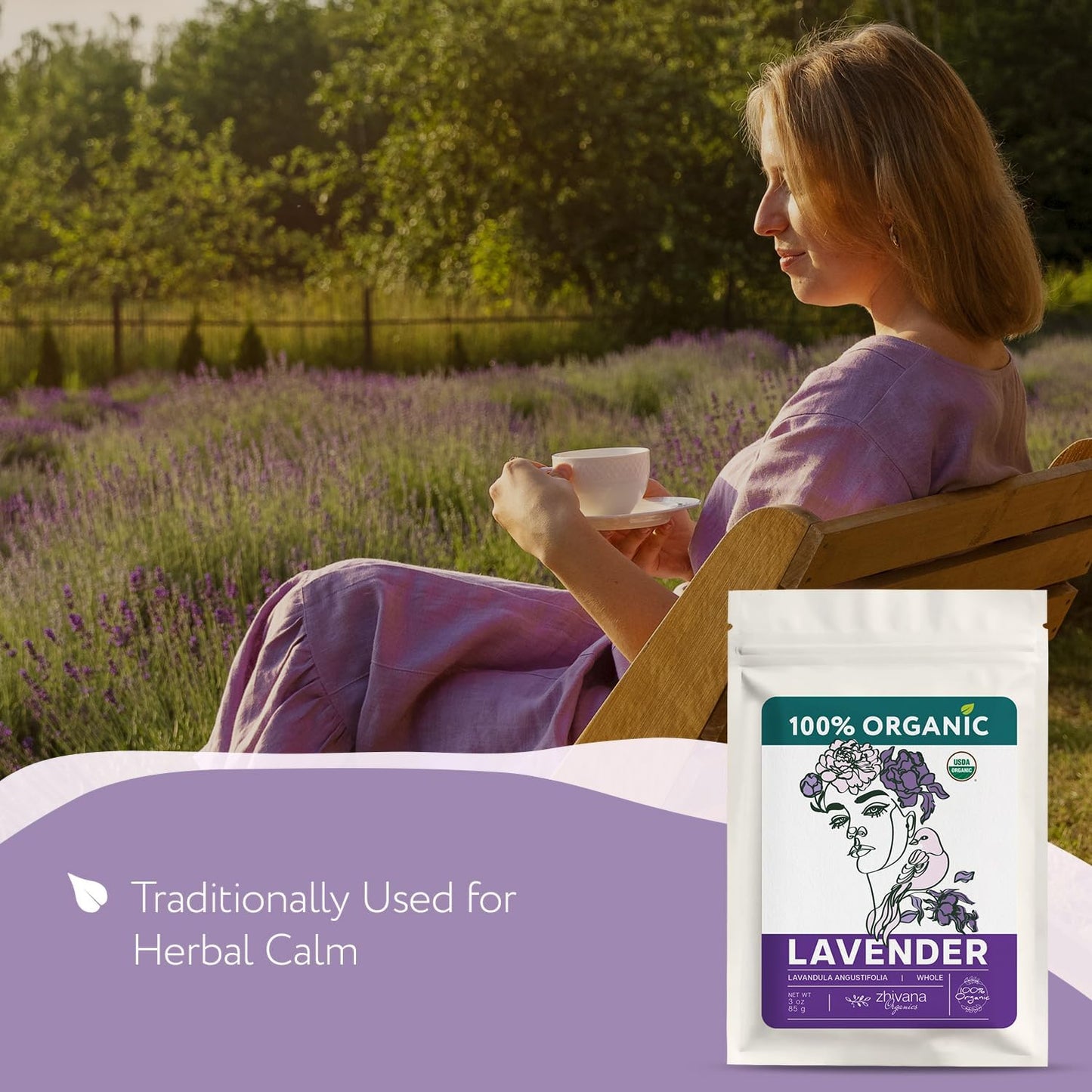 Super Value Pack 5 LB - Organic Food Grade Lavender Flower – Loose Leaf Lavender Tea - Lavandula Angustifolia - Edible Lavander for Drinks, Cooking & Baking