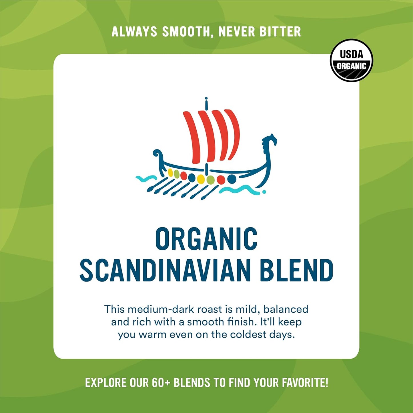 Cameron's Coffee Roasted Whole Bean Coffee, Organic Scandinavian Blend, 4 Pound