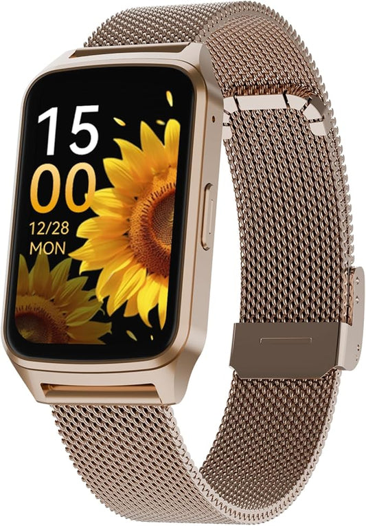 Smart Watch Health Fitness Tracker with 24/7 Heart Rate, Blood Oxygen Sleep Monitor,Step Calorie Counter Pedometer (Gold)