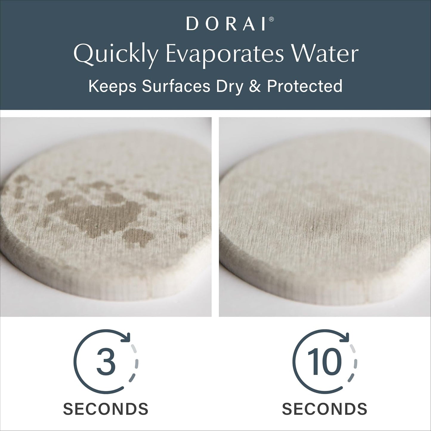 Dorai Home Stone Coaster Set – 4 Absorbent Diatomite Coasters for Instant Drying, Modern Design, Sandstone
