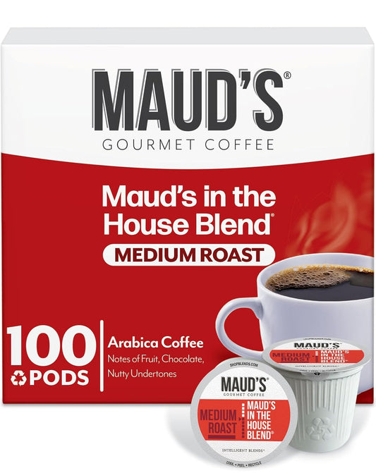 Maud's Medium Roast Coffee Pods, 100 ct, Recyclable Single Serve Pods – 100% Arabica Coffee, Compatible with Keurig K Cups Maker