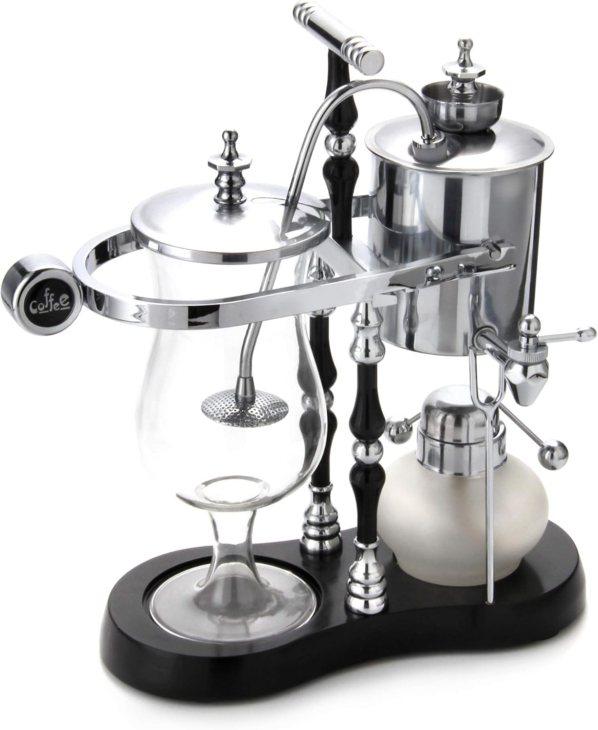 Diguo Belgian/Belgium Balance Siphon/Syphon Coffee Maker. Elegant Double Ridged Fulcrum with Tee handle