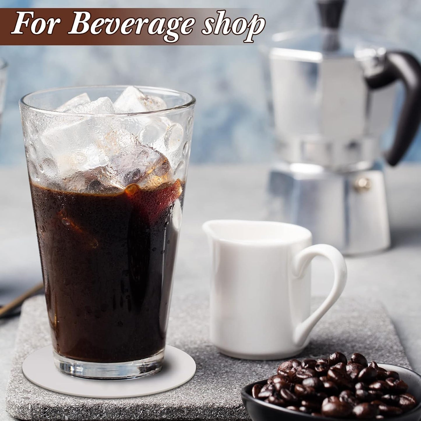 TaoBary 200 Pcs Disposable Paper Coasters Bulk 1MM, 4 Inch Round Cardboard Coasters Blank for Bar Drinks DIY Crafts Arts Wedding (White)