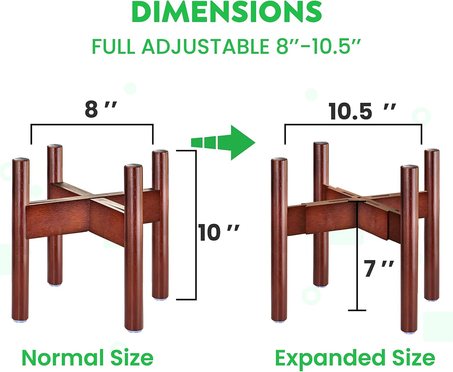 Drink Dispenser Stand - Ideal for Drinks Beverages Water Lemonades and Juices - Adjustable, fits Various Sizes of Glass Plastic and Ceramic Dispensers [1-2 Gallon cap] - Dark Wood