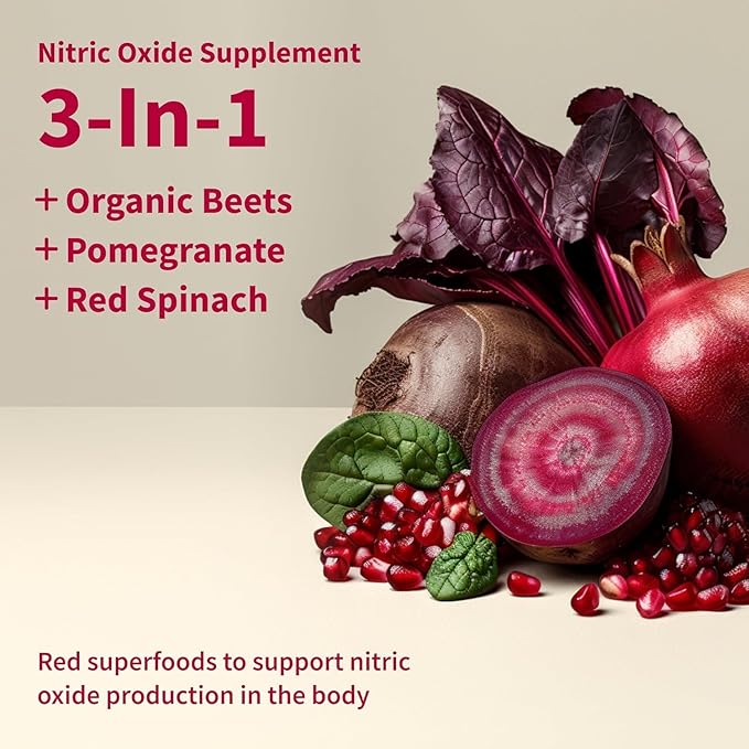 Snap Supplements Organic Beet Root Powder, Nitric Oxide Superfood Supplement with Beets, B Vitamins, Pomegranate & Red Spinach for Energy, Heart Health & Circulation Support, 30 Servings, Mixed Berry