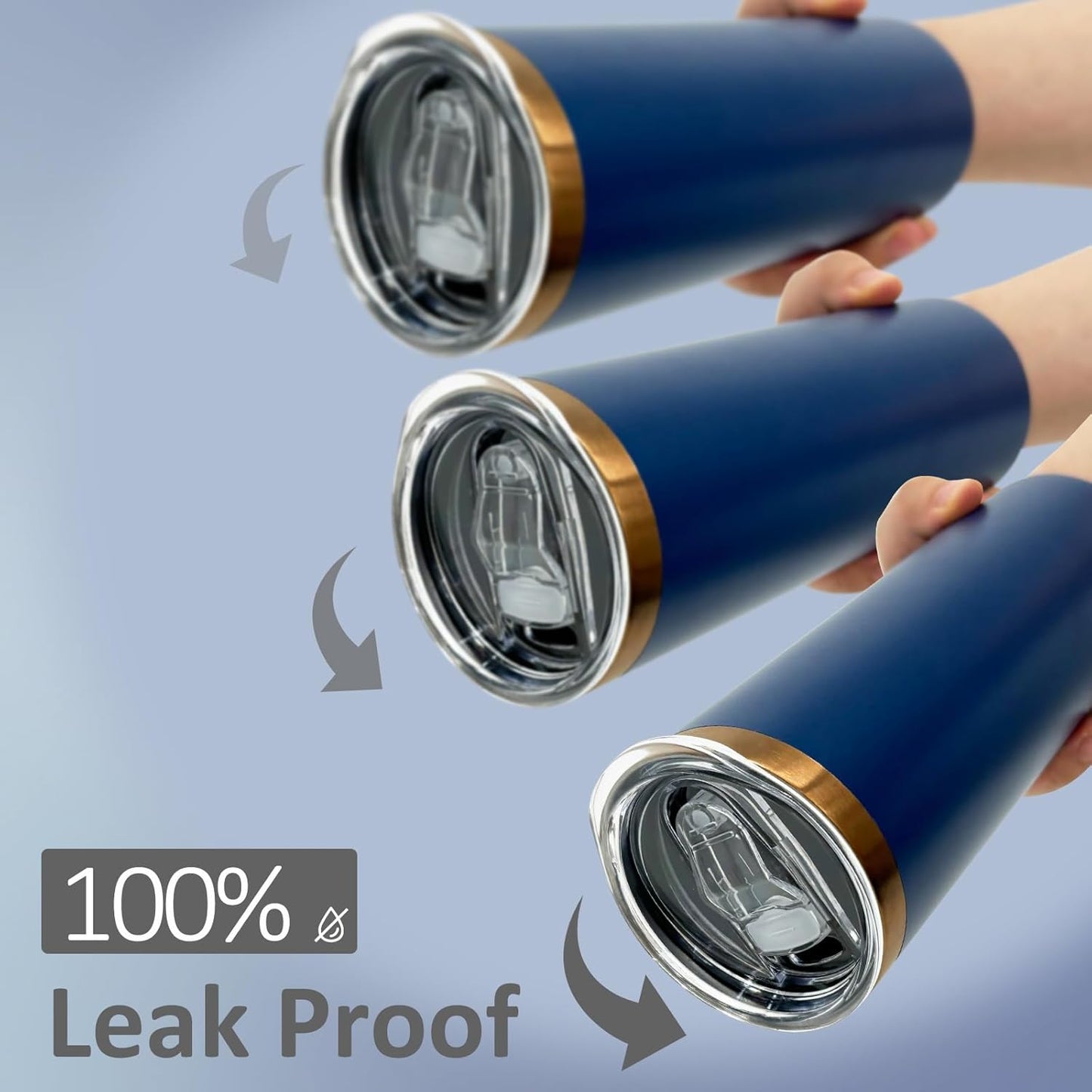 20 oz Skinny Tumblers Bulk 4 Pack, Stainless Steel Insulated Tumbler with Lids and Straws, Slim Double Wall Powder Coated Travel Coffee Mugs Reusable Cup for Hot Cold Drinks (Navy,4 pack)