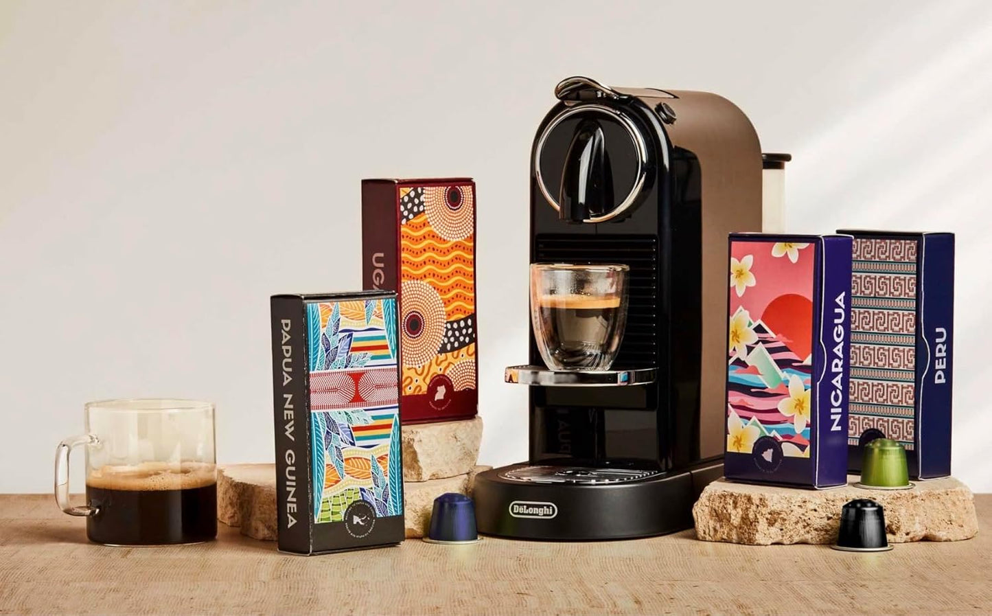 Atlas Coffee Club Espresso Pods Compatible with Nespresso Original– All Roast Variety Pack (80 Count)– Aluminum Capsules from El Salvador, Nicaragua, Peru & Uganda– Intensity 8-12