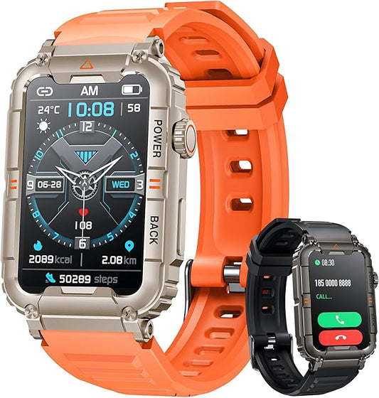 Smartwatch for Men Fitness Tracker Watch: Smart Watch with Answer/Make Call Heart Rate Blood Pressure Sleep Monitor Step Counter 100+ Sports Modes Waterproof 1.57" Activity Trackers for Android iOS