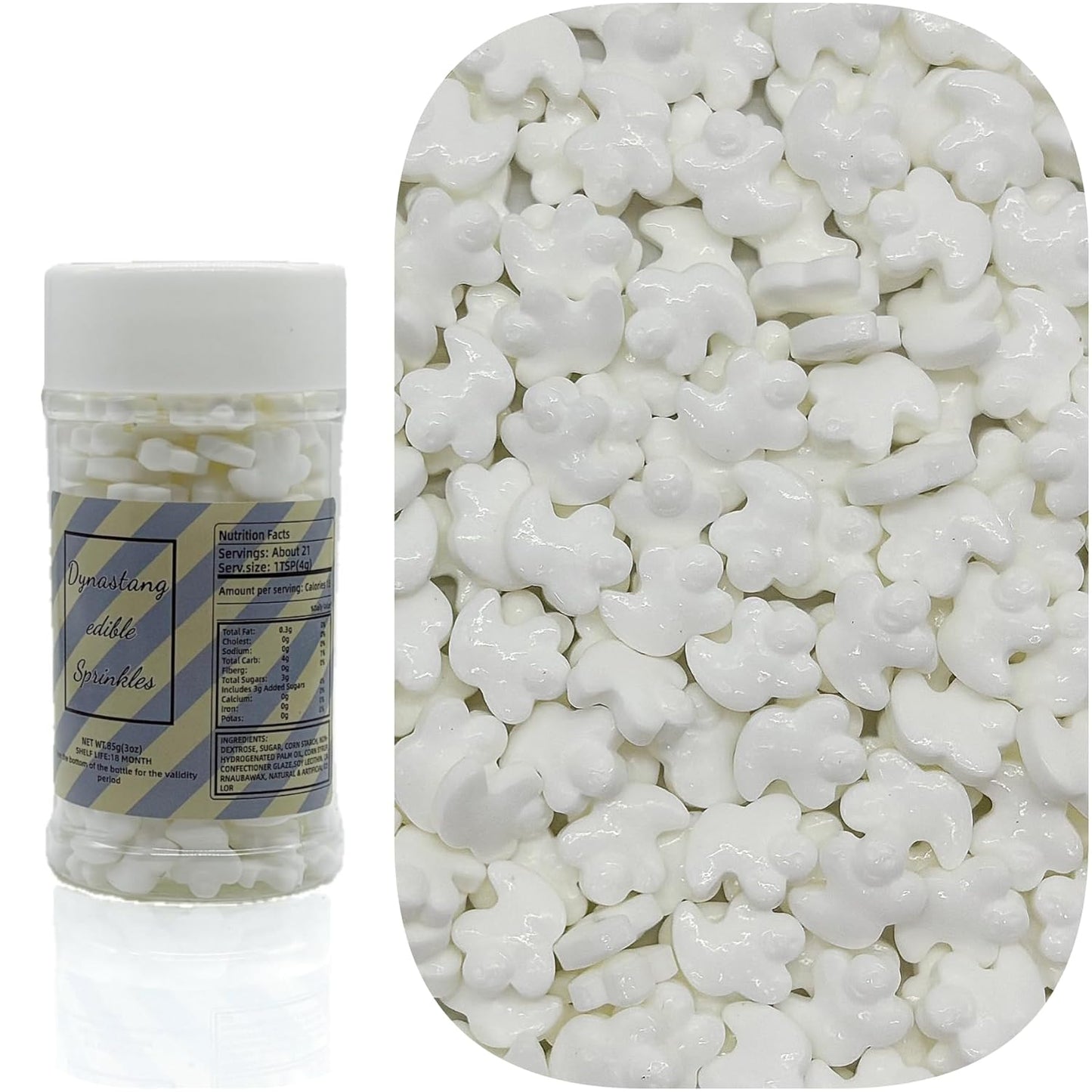 Dynastang Ghosts Sprinkles Halloween Edible Ghost Cake Decoration Cupcake Toppers Cookie Decorating Perfect for Cakes, Cupcakes, Desserts Toppings 3OZ