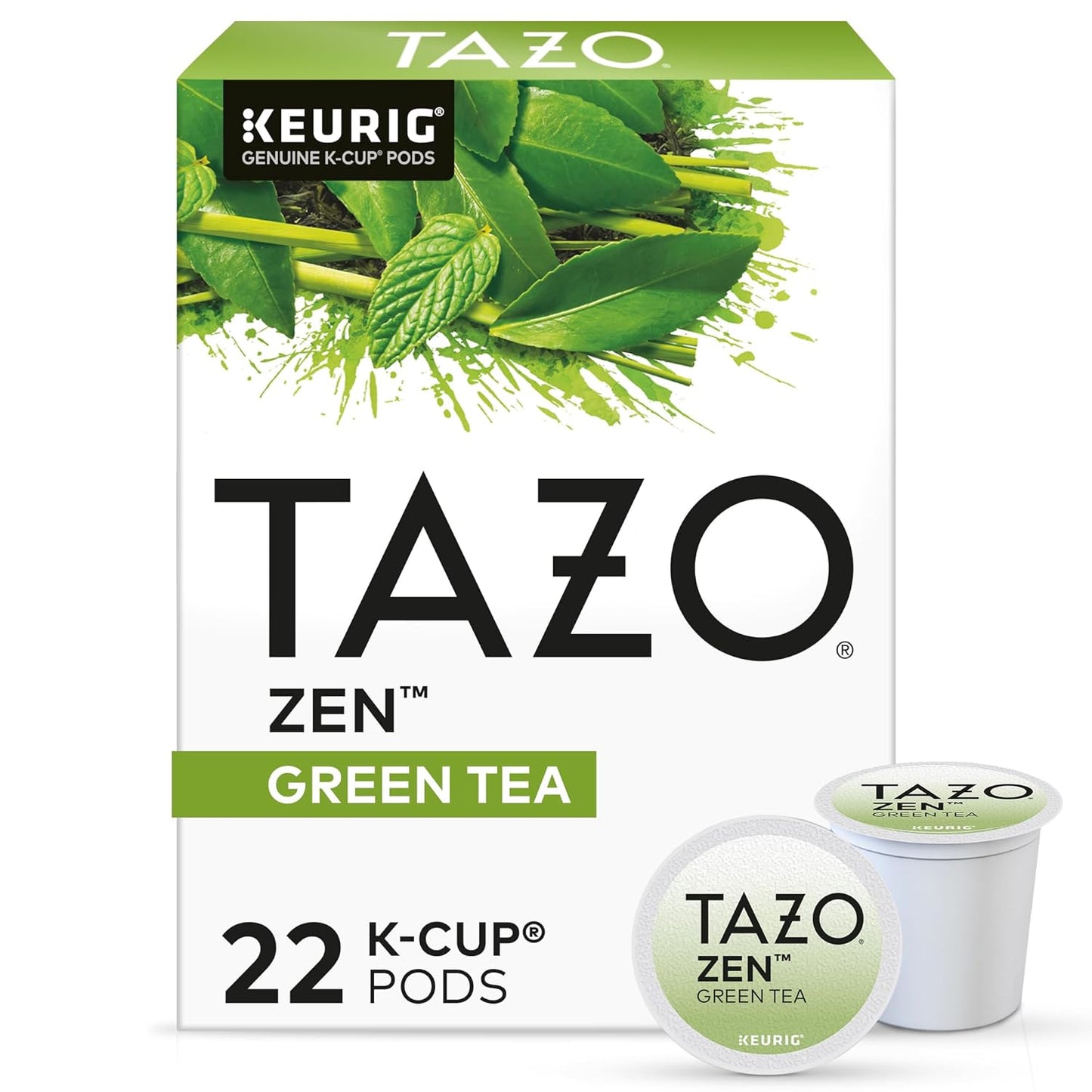 TAZO Zen Green Tea K-Cups, Green Tea Zen for Health and Wellness, 22 Pods