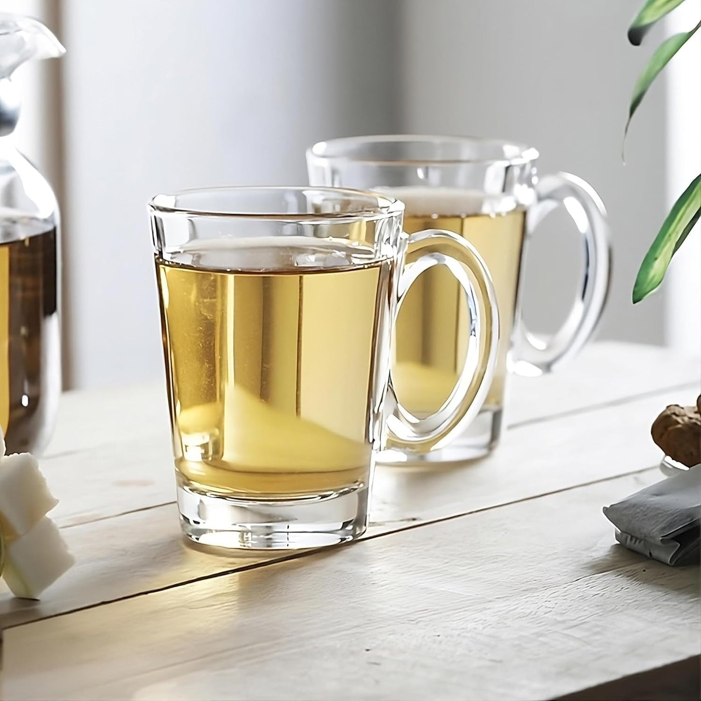 LEMONSODA Clear Large Glass Coffee Mug with Handles for Hot Beverages, Clear Mugs for Espresso, Tea, Cappucino, Latte, Juice (8.75 oz, 10.5 oz, 12 oz) (10.5 oz, Set of 48)
