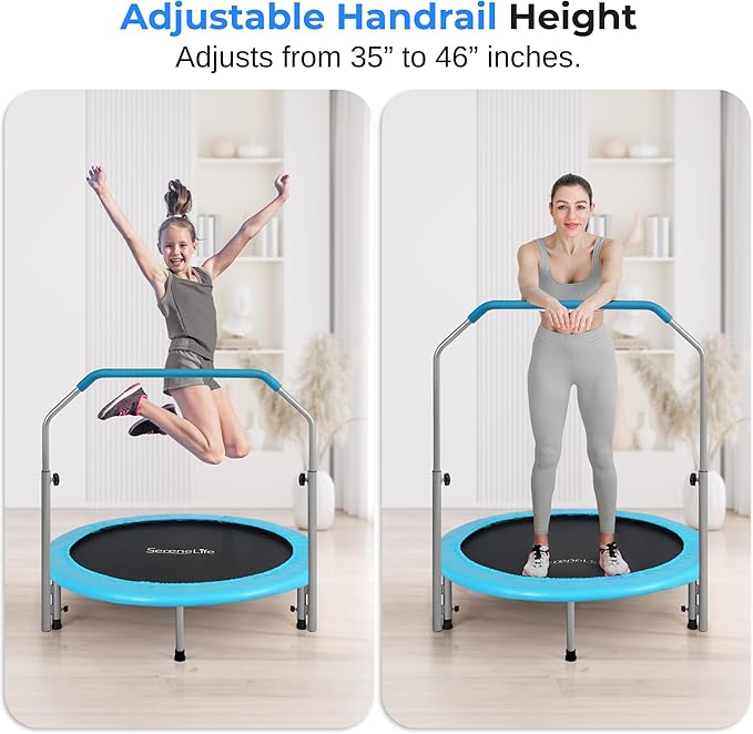 SereneLife 36"/40" Foldable Mini Trampoline - Compact Fitness 150/220 lbs