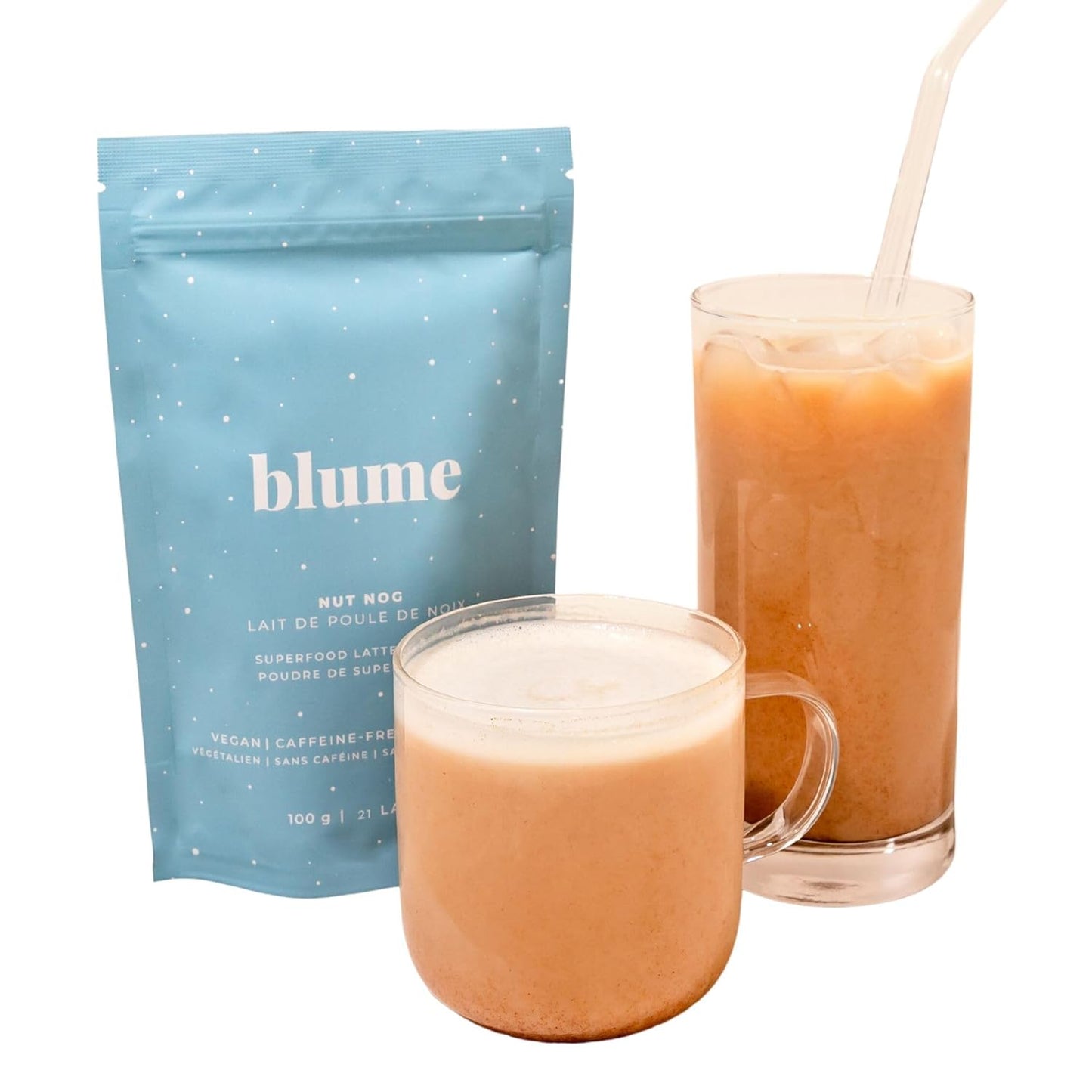 Blume Superfood Latte Nut Nog - Nut and Dairy Free Egg Nog Latte - Vegan, Organic & Gluten Free - 21 Servings100g