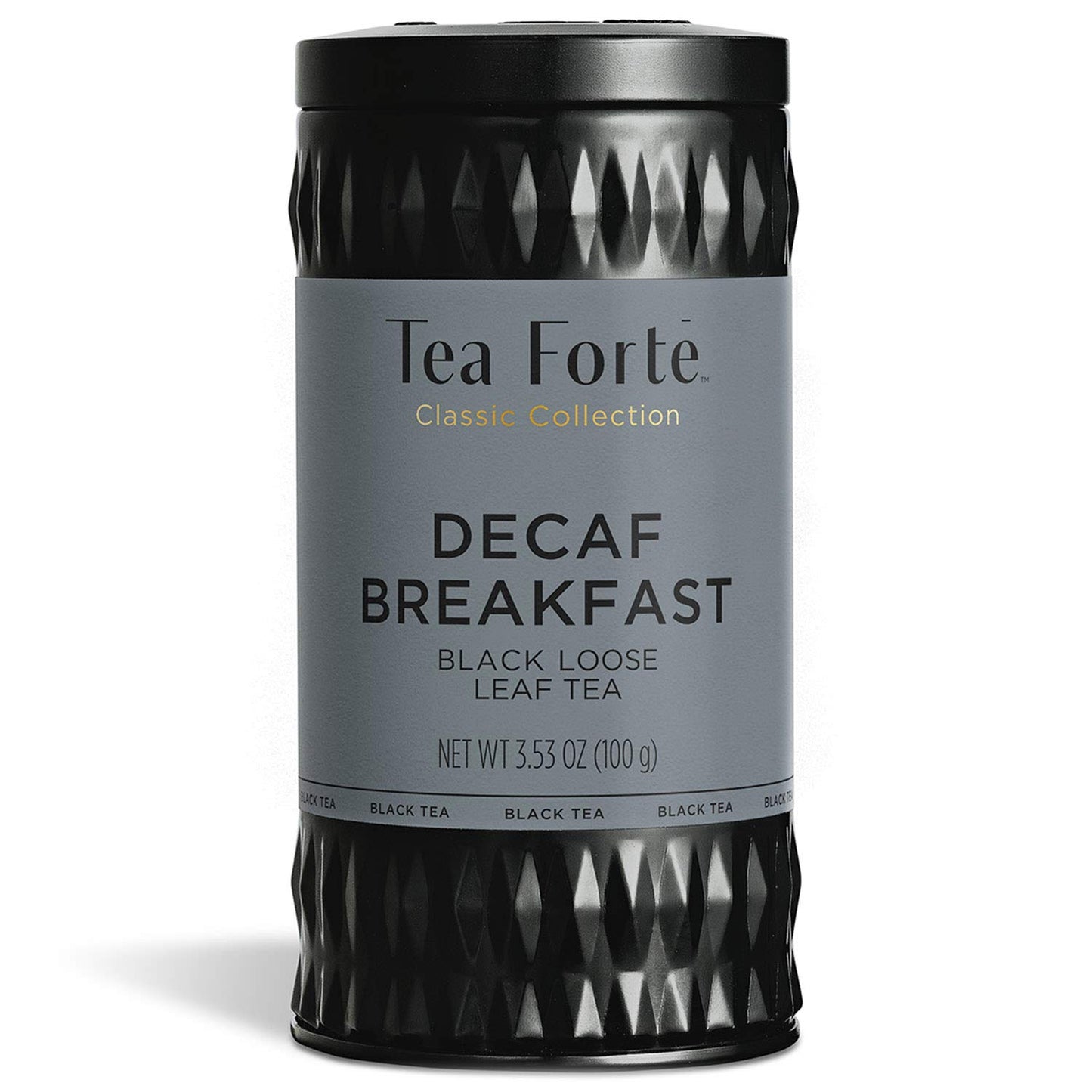 Tea Forte Decaf Breakfast Premium Organic Loose Leaf Caffeine-Free Black Tea Blend Canister, Makes 35-50 Cups