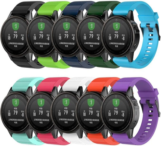 Soft Silicone Replacement Watch Band Strap for Garmin Fenix 5S/ 5S Plus/ 6S/ 6S Pro Smart Watch (No Tracker)