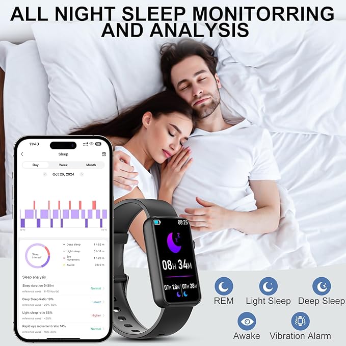 Smart Watch Health Fitness Tracker Watch for Women Men with Heart Rate Blood Oxygen Monitor Sleep Tracker 100+ Exercise Modes